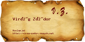 Virág Zádor névjegykártya