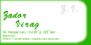 zador virag business card